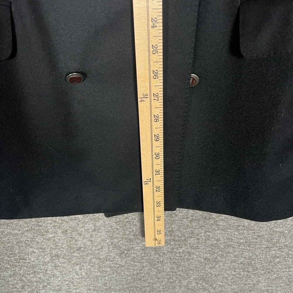 Ermenegildo Zegna Black Double Breasted Wool‎ Blazer Overcoat Italy Peak Lapel